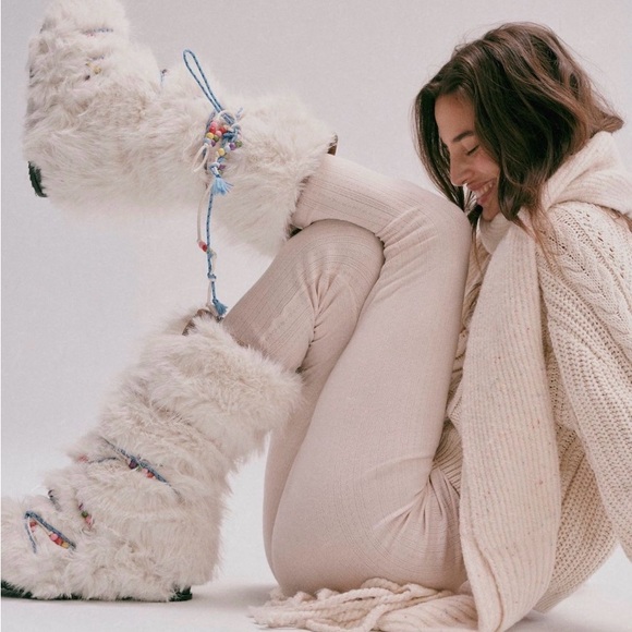 Apres All Day Beaded Boots - Free People Fur Boots - Picture 4 of 12